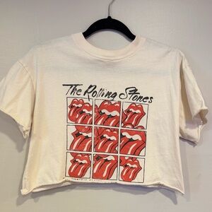 H&M The Rolling Stones Cropped Graphic Tee